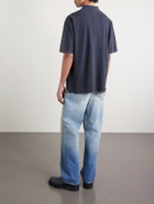 Acne Studios - Egnes Logo-Embroidered Cotton Piqué Polo Shirt - Black