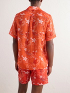 Vilebrequin - Charli Camp-Collar Printed Ramie Shirt - Orange