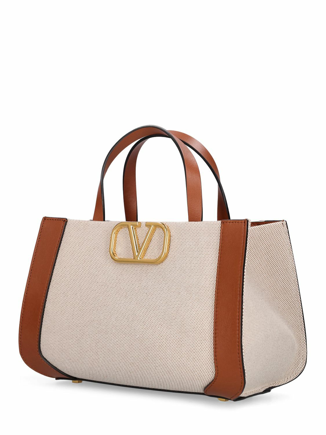 【関税&送料込】Valentino Garavani Two-Tone Canvas Vlogo Sig VALENTINO GARAVANI - Vlogo Signature Small Canvas Tote Bag