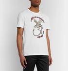 Alexander McQueen - Logo-Embroidered Printed Organic Cotton-Jersey T-Shirt - White