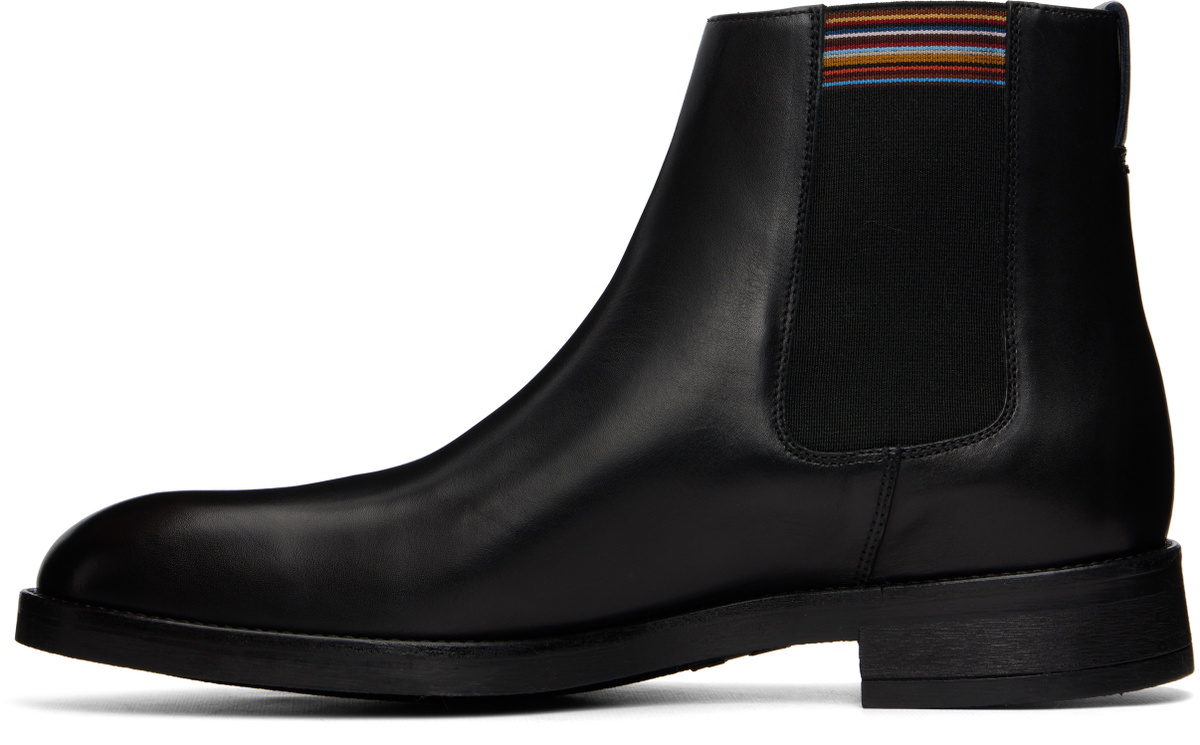 Paul Smith Black Leather Lansing Signature Stripe Chelsea Boots