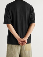 AURALEE - Stretch-Linen Jersey T-Shirt - Black