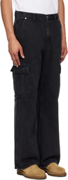 Dunst Black Carpenter Denim Cargo Pants