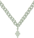 Marcelo Burlon County of Milan Silver & Blue Cross Necklace