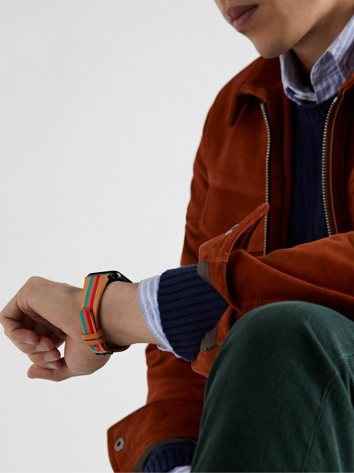 laCalifornienne - Terrazza Striped Leather Watch Strap