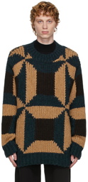 Dries Van Noten Brown & Navy Colorblocked Sweater