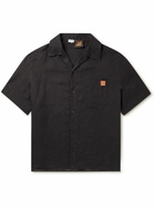 Loewe - Paula's Ibiza Convertible-Collar Logo-Appliquéd Linen Shirt - Black