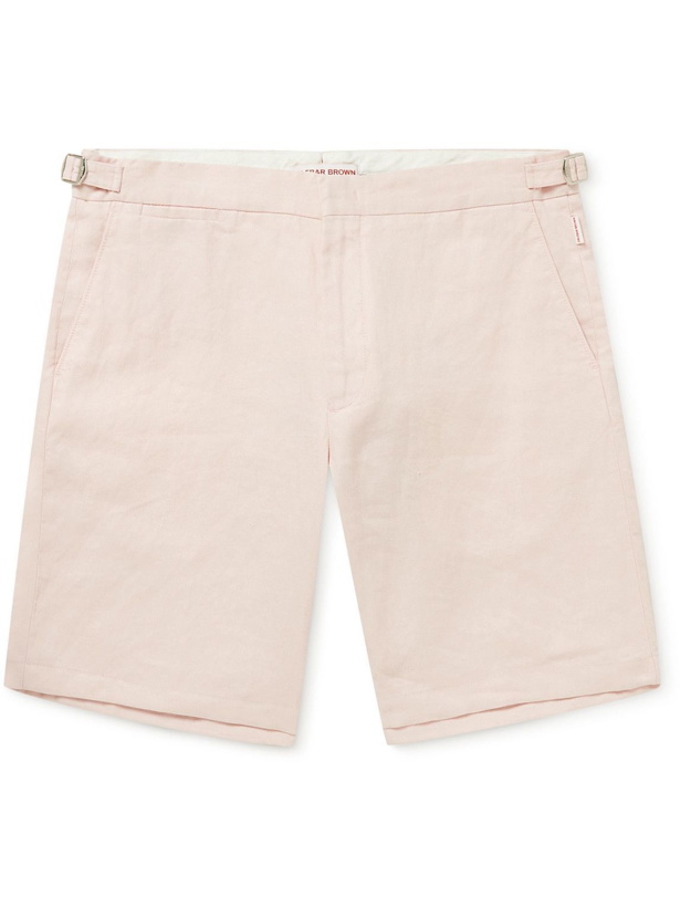 Photo: Orlebar Brown - Norwich Straight-Leg Linen Shorts - Pink