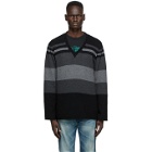 Undercover Black Stripe V-Neck Sweater