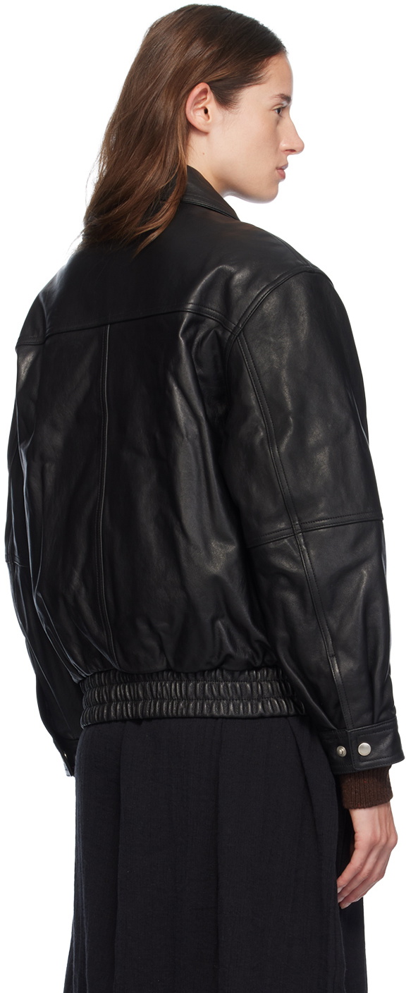 Dunst Black Oversized Leather Jacket Dunst