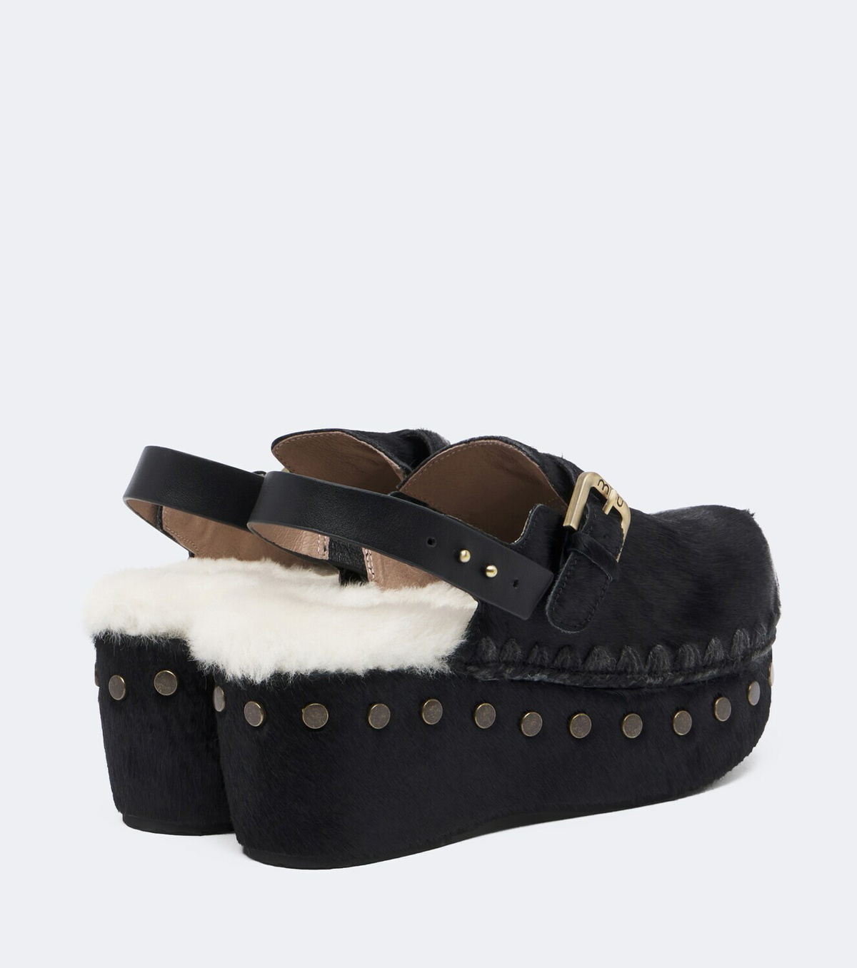 Mou Shearling-lined calf hair clogs