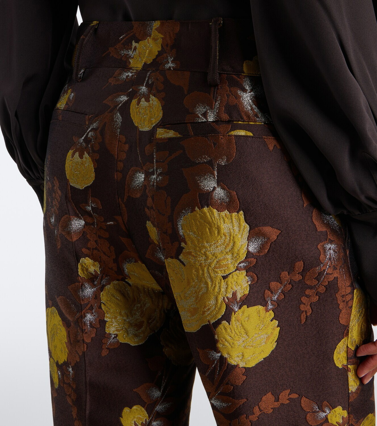 La DoubleJ Hendrix floral jacquard straight pants