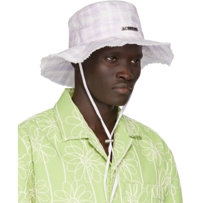 Jacquemus Purple and White Le Bob Artichaut Bucket Hat Jacquemus