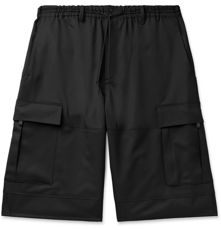 Photo: Y-3 - Wide-Leg Wool-Blend Twill Cargo Shorts - Black