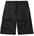 Y-3 - Wide-Leg Wool-Blend Twill Cargo Shorts - Black