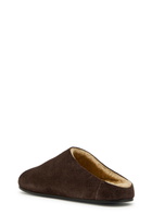 The Row Hudson Suede Sliders Brown