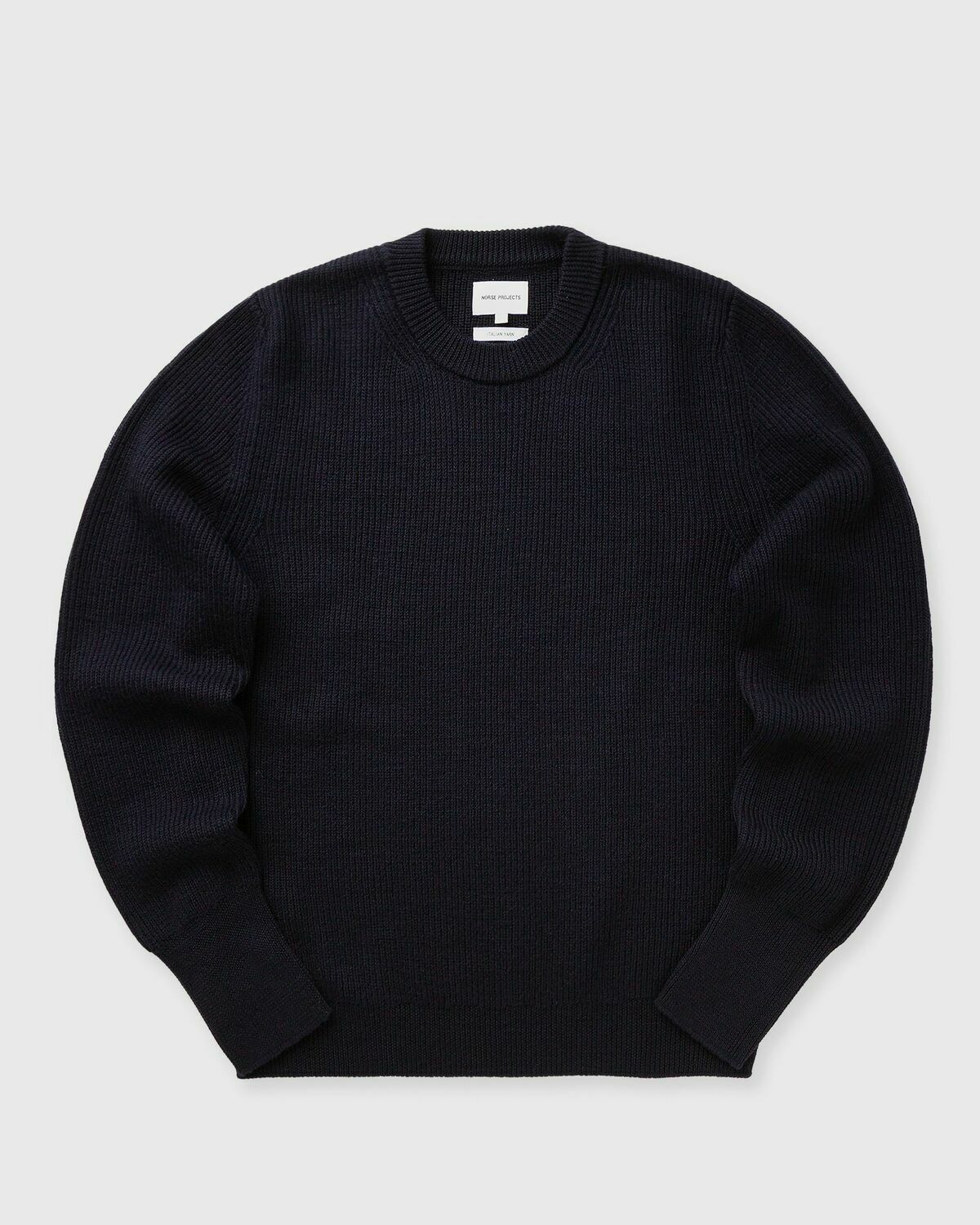 Norse Projects Henning Cotton Wool Rib Sweater Blue Mens Pullover