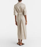 Max Mara Cognac cotton-blend midi dress