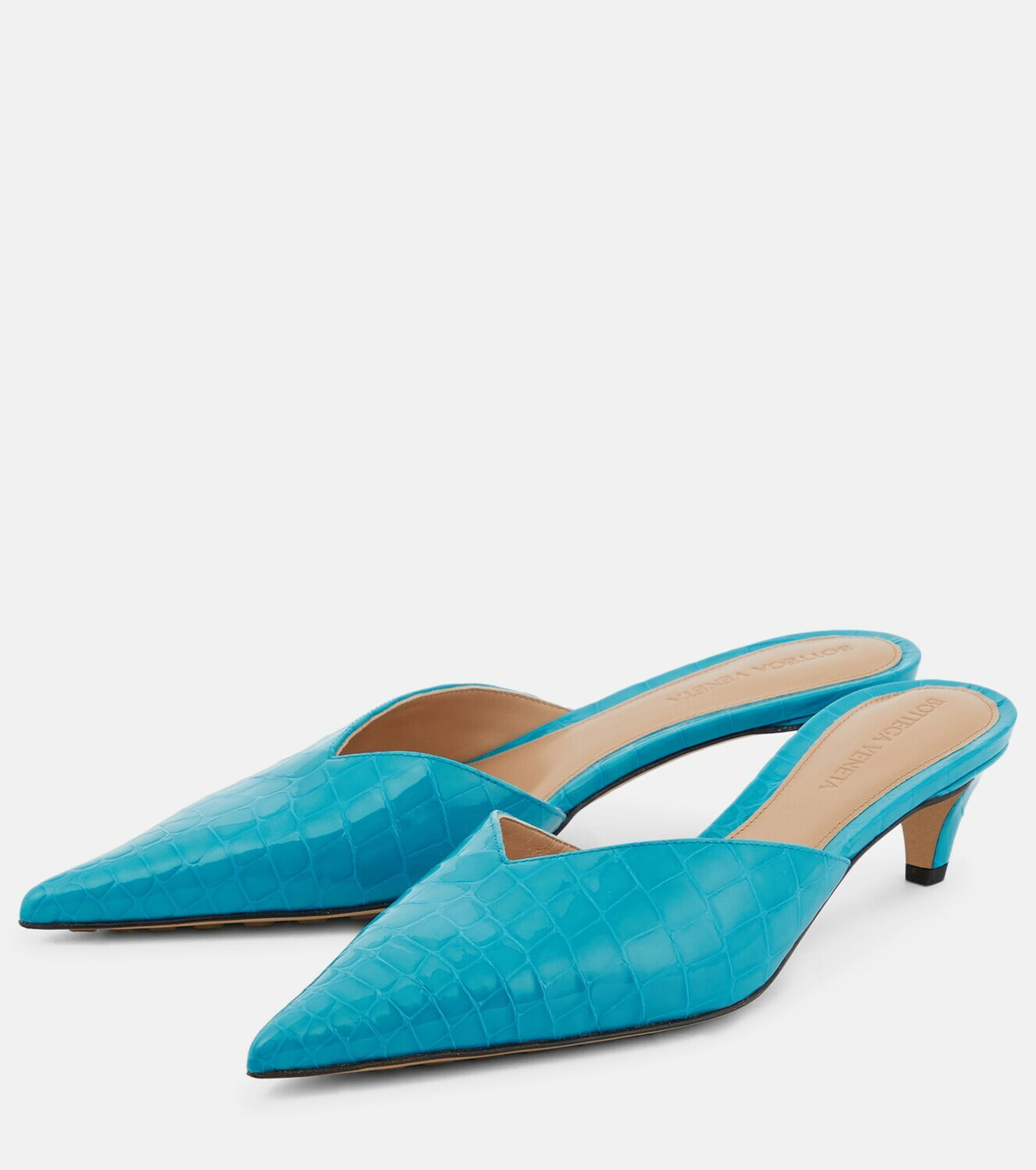 Bottega Veneta - Punta croc-effect leather mules Bottega Veneta