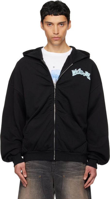 Photo: We11done Black Angel Rock Zip-Up Hoodie