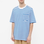 Wood Wood Men's Bobby Striped T-Shirt in Bright Blue