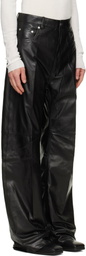 Rick Owens Black Tower Geth Leather Pants
