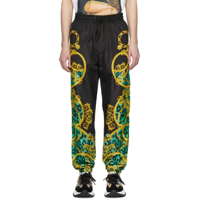 Photo: Versace Jeans Couture Black and Green Leo Chain Track Pants