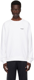 Balmain White 'Balmain Paris' Flocked Sweatshirt