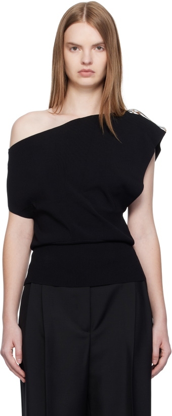 Photo: Christopher Esber Black Encased Nature Resin Knit Shoulder Blouse