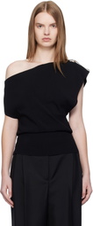 Christopher Esber Black Encased Nature Resin Knit Shoulder Blouse