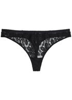 Simone PÉRÈLE Précieuse Floral-embroidered Tulle Thong Black