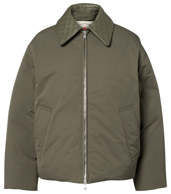 Photo: Bottega Veneta Intrecciato leather-trimmed down jacket