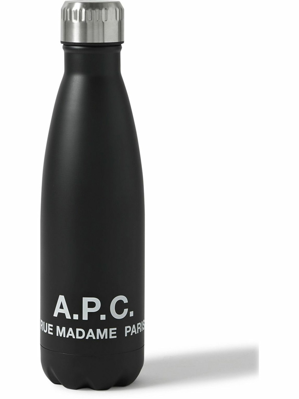 Photo: A.P.C. - Logo-Print Stainless Steel Water Bottle