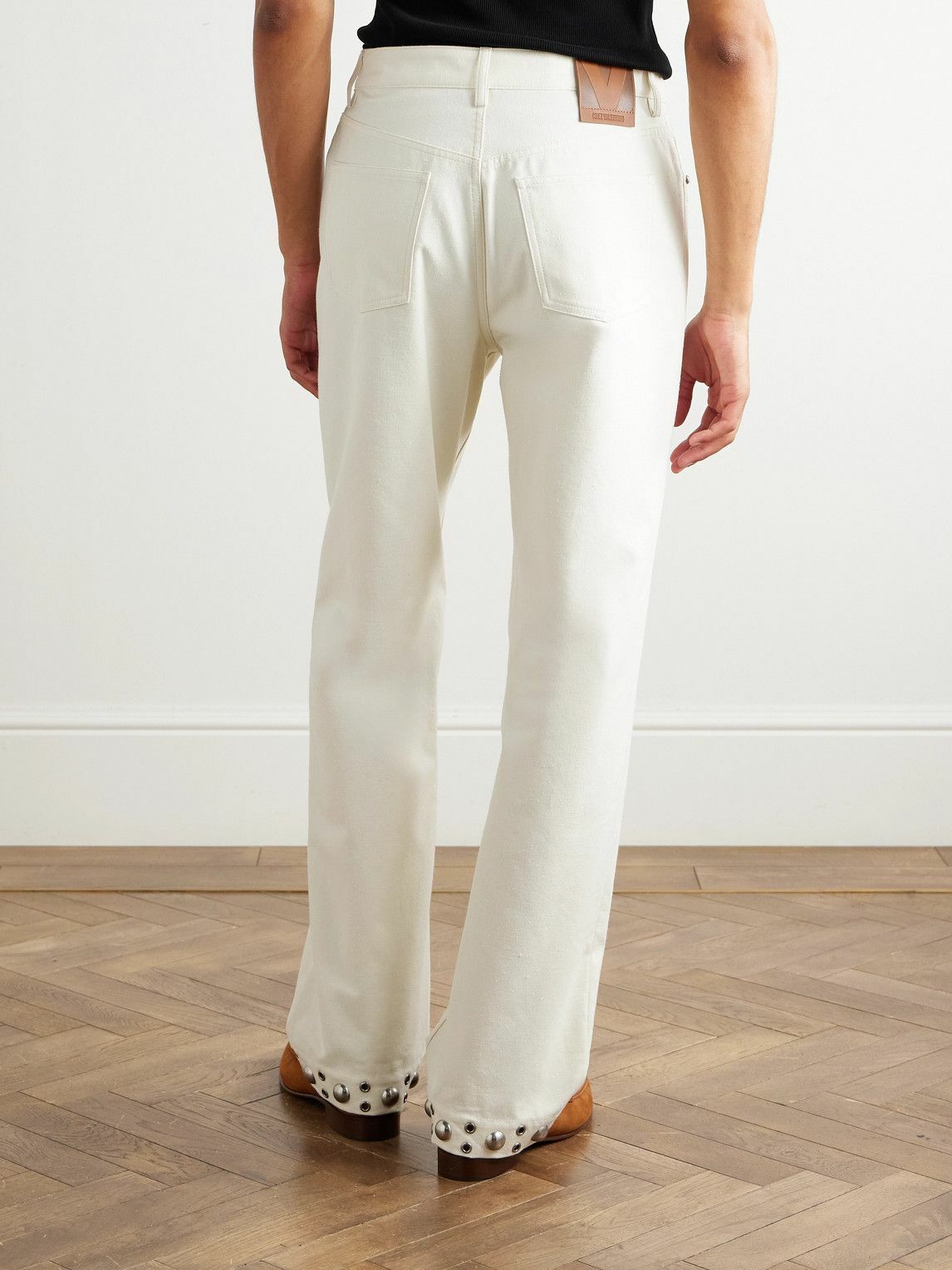 Valentino Garavani - Straight-Leg Embellished Jeans - White