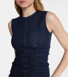 Sportmax Voto ruched denim midi dress