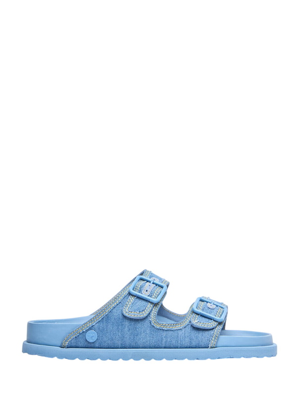 Photo: Birkenstock 1774 Arizona Stone Washed Denim Sandals