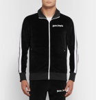 Palm Angels - Webbing-Trimmed Cotton-Blend Velvet Track Jacket - Men - Black