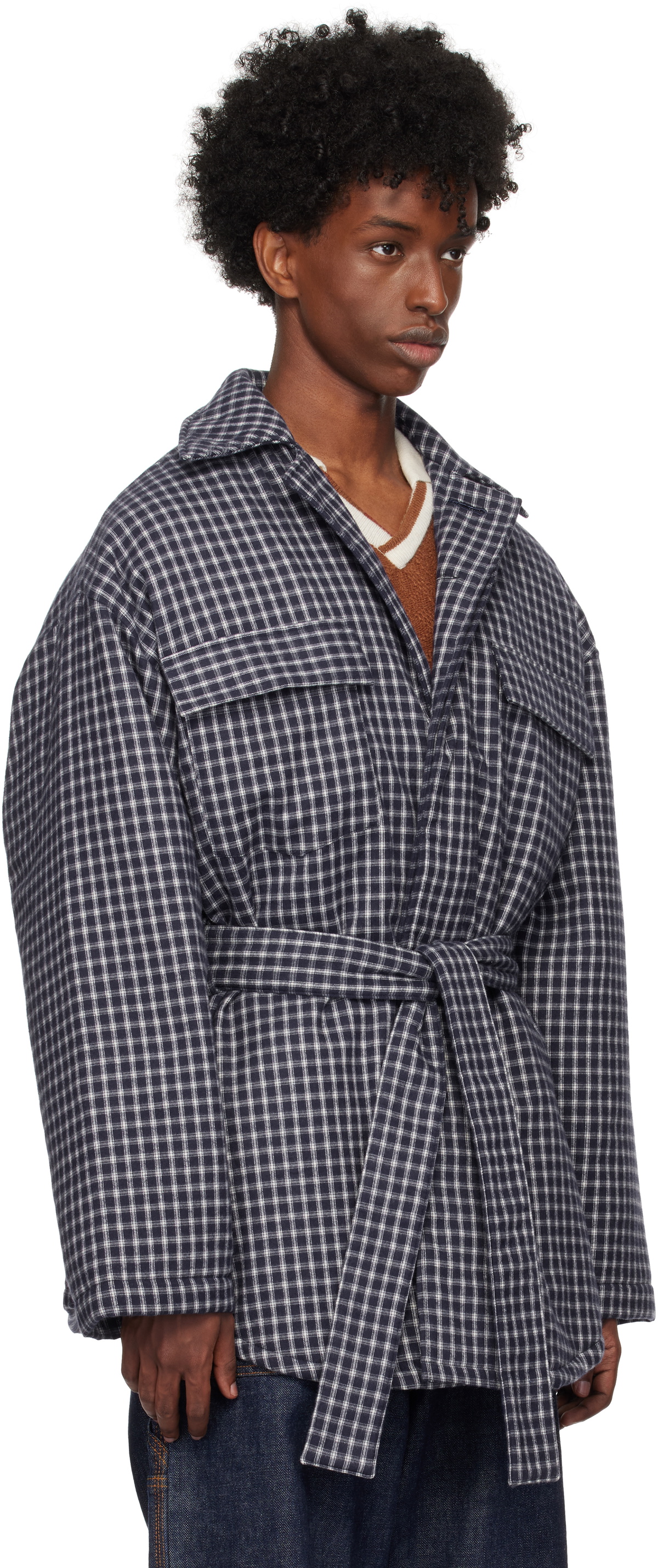 RICE NINE TEN Navy Padded Drawstring Jacket