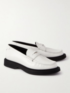 SAINT LAURENT - Anthony Embellished Leather Penny Loafers - White