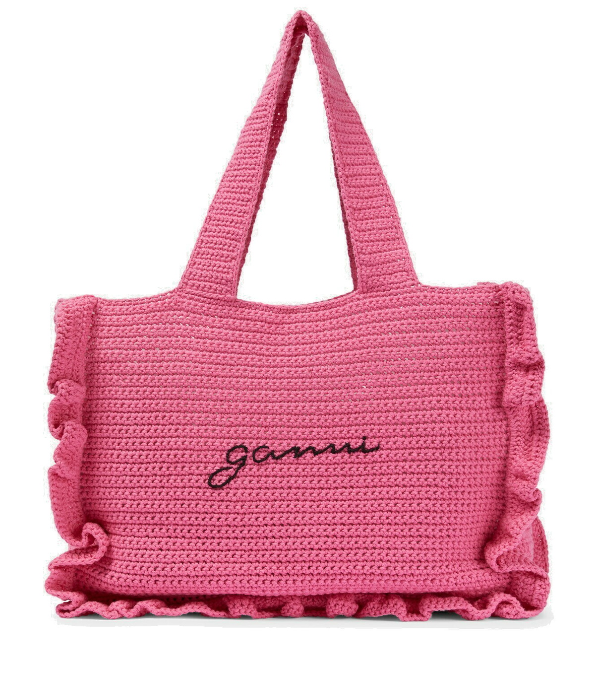 ● GANNI ● Cotton Crocheted Frill ートバッグ セール 22%OFF】GANNI トートバッグ Cotton Crochet Frill Tote