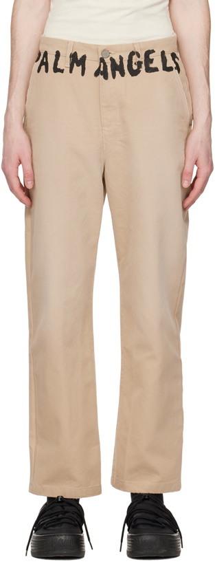 Photo: Palm Angels Beige Chino Trousers