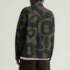 Folk Men's Patch Overshirt in Olive Navy Cast Print
