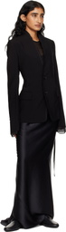 Ann Demeulemeester Black Sady Collarless Fitted Blazer