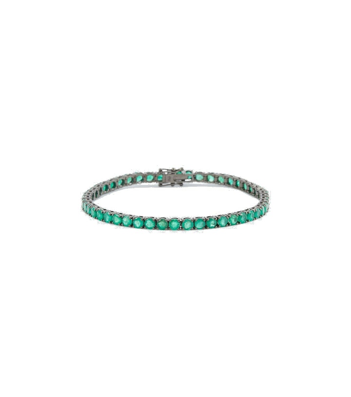 Photo: Shay Jewelry 18kt black gold tennis bracelet with emeralds