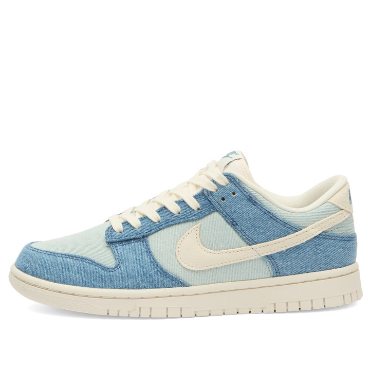 Photo: Nike Women's Dunk Low Sneaker in Blue/Ivory/Volt
