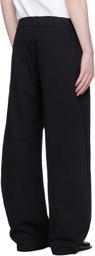 COOR Black Deep Curved Cotton Blend Trousers