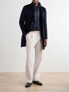 Herno - Detachable Shell-Lined Woven-Cashmere Coat - Blue