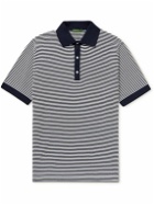 Sid Mashburn - Striped Cotton Polo Shirt - Blue
