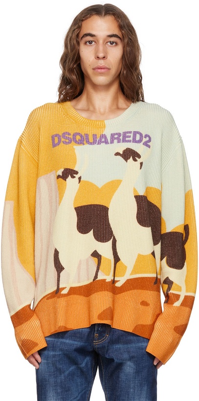 Photo: Dsquared2 Yellow Llama Sweater