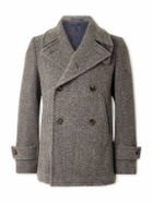 Caruso - Double-Breasted Wool-Blend Peacoat - Brown